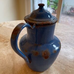 Vintage French Enamelware Blue Pitcher〰️